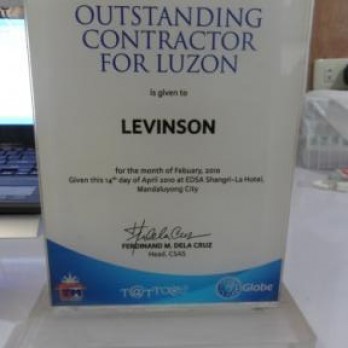 Outstanding Contractor for Luzon
